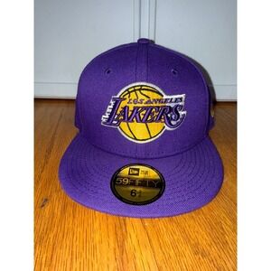New Era Los Angeles Lakers 59FIFTY Fitted Hat NBA Basketball Men's Size 7 3/4